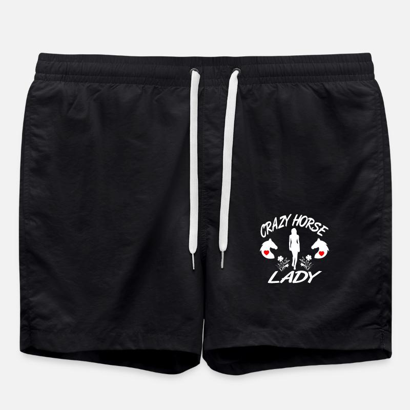 Pferd - Badeshorts - Schwarz