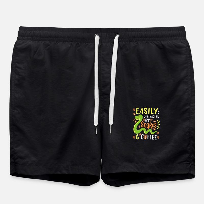Snakes and Coffee - Swim Trunks - black