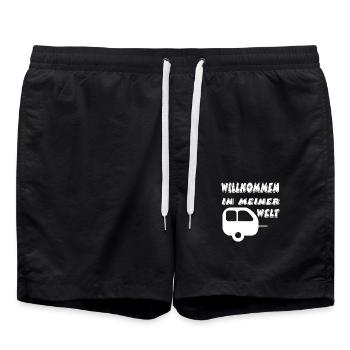 Camping - Badeshorts - Schwarz - Vorne - AI Model Male 185 light (185cm)