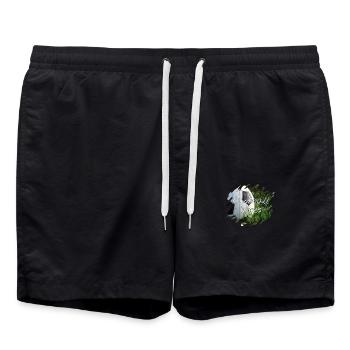 Fußball-Vibes - Badeshorts - Schwarz - Vorne - AI Model Male 185 light (185cm)