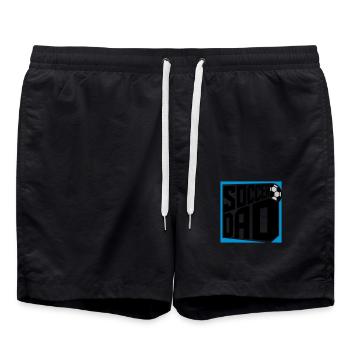 Logo Design Soccer Dad - Swim Trunks - black - Front - AI Model Male 185 light (185cm)