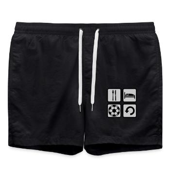 Fußball Eat Sleep Icons - Badeshorts - Schwarz - Vorne - AI Model Male 185 light (185cm)