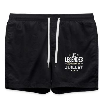 légendes naissent en juillet anniversaire - Short de bain - noir - Devant - AI Model Male 185 light (185cm)
