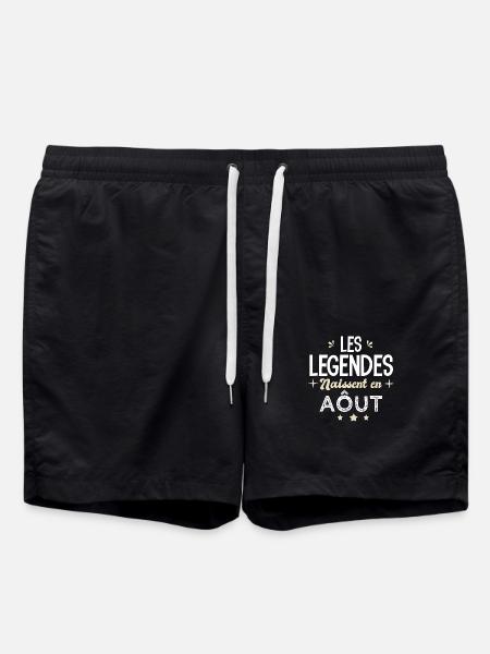 légendes naissent en aout anniversaire - Short de bain - noir