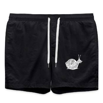 Vintage realistische Schnecke - Badeshorts - Schwarz - Vorne - AI Model Male 185 light (185cm)