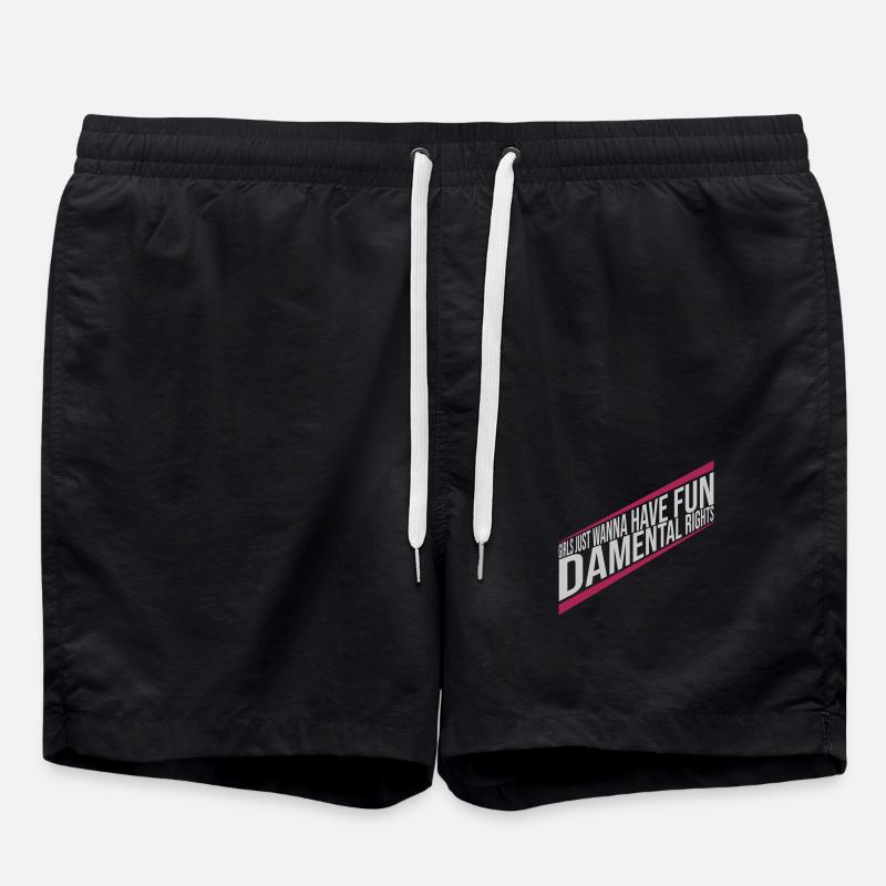 wanna have fundamental rights - Swim Trunks - black