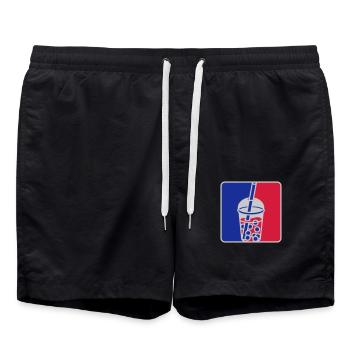 Rot Blau Bubble Tea - Badeshorts - Schwarz - Vorne - AI Model Male 185 light (185cm)