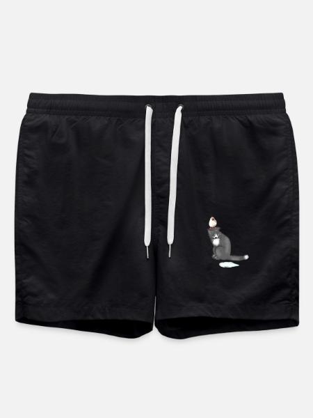 Chat et oiseau - Short de bain - noir