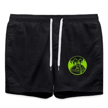 County Mountains Camping Forest - Swim Trunks - black - Front - AI Model Male 185 light (185cm)