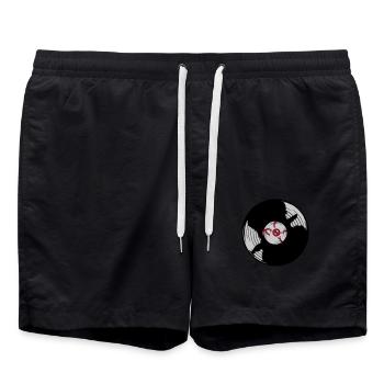 Disque vinyle Horror Eye - Short de bain - noir - Devant - AI Model Male 185 light (185cm)