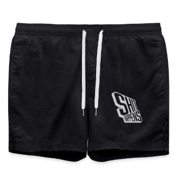 Shit happens entspannt bleiben - Badeshorts - Schwarz - Vorne - AI Model Male 185 light (185cm)