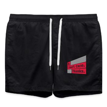 Hi I don't care - Swim Trunks - black - Front - AI Model Male 185 light (185cm)