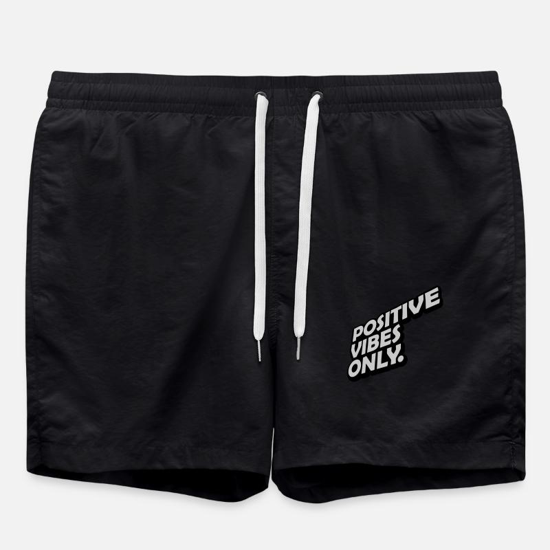 Motivation Positive Vibes Only - Swim Trunks - black