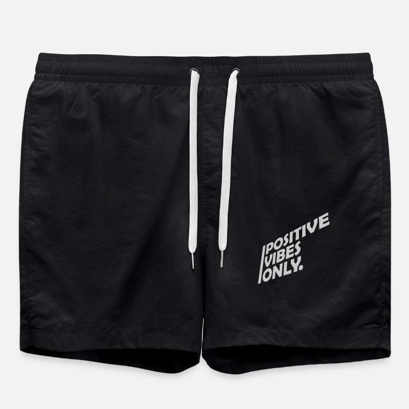 Vibrations positives textuelles uniquement - Short de bain - noir