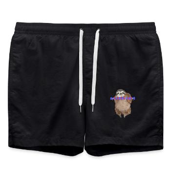 Faultier Geschenk Geburtstag - Badeshorts - Schwarz - Vorne - AI Model Male 185 light (185cm)