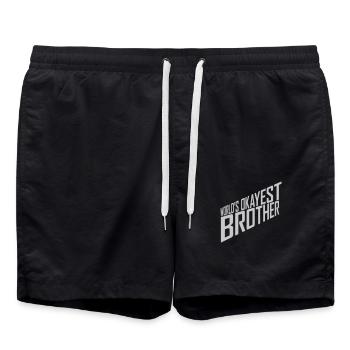 Worlds okayest Brother citation - Short de bain - noir - Devant - AI Model Male 185 light (185cm)