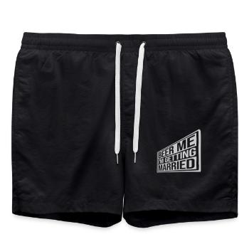 Beer Me Getting Married - Swim Trunks - black - Front - AI Model Male 185 light (185cm)