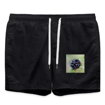 Mûre Mûre Baies Fruits - Short de bain - noir - Devant - AI Model Male 185 light (185cm)