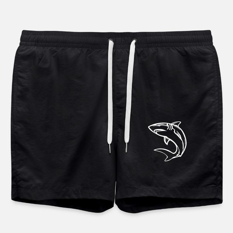 Elegant deep-sea shark - Swim Trunks - black