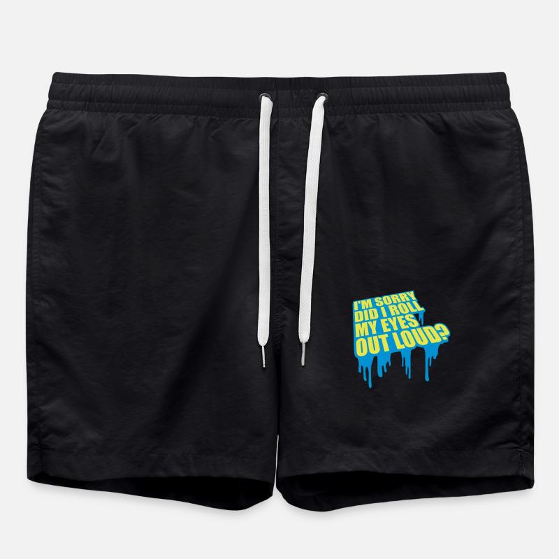 Roll My Eyes Out - Badeshorts - Schwarz