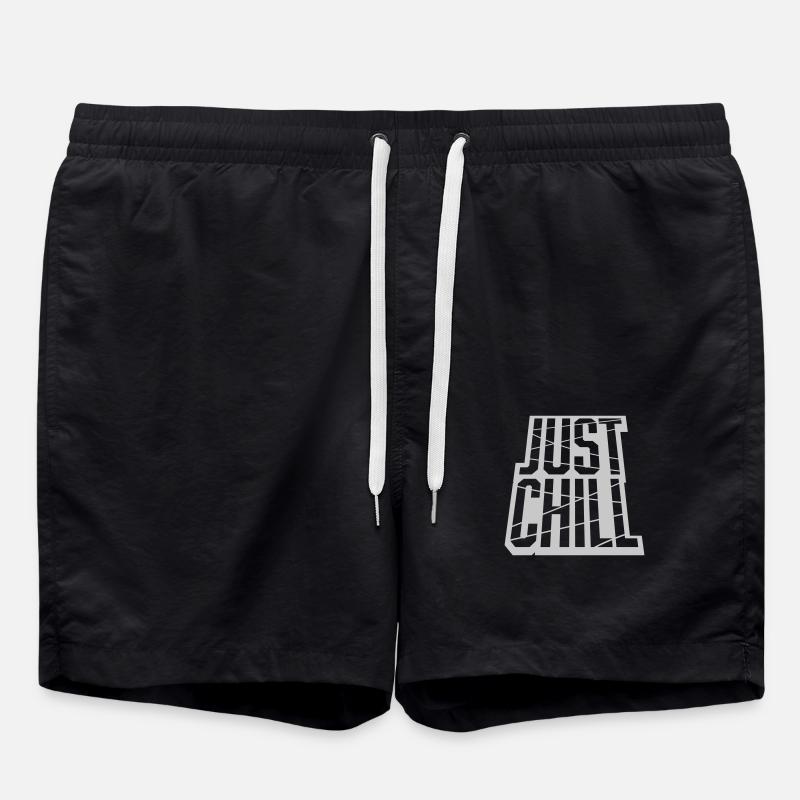 Just Chill Text Logo - Short de bain - noir