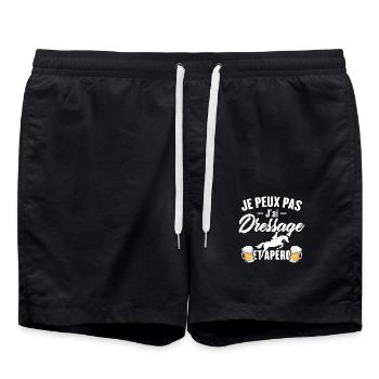 Je peux pas j'ai dressage et apéro - Short de bain - noir - Devant - AI Model Male 185 light (185cm)