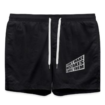 Date Mistakes Zitat Logo - Badeshorts - Schwarz - Vorne - AI Model Male 185 light (185cm)