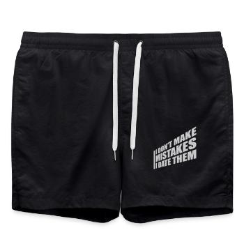 Date Mistakes Quote Logo - Swim Trunks - black - Front - AI Model Male 185 light (185cm)