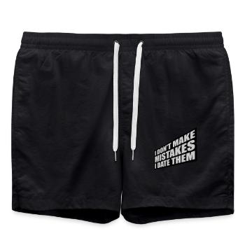 Date Mistakes Quote Logo - Swim Trunks - black - Front - AI Model Male 185 light (185cm)
