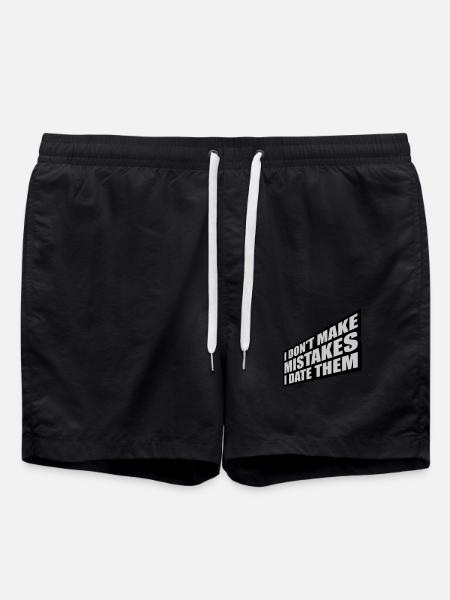 Date Mistakes Quote Logo - Swim Trunks - black