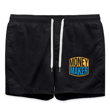 Erfolgreich Money Maker Logo - Badeshorts - Schwarz - Vorne - AI Model Male 185 light (185cm)