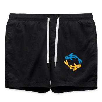 Design Nishikigoi Koi Kreis - Badeshorts - Schwarz - Vorne - AI Model Male 185 light (185cm)
