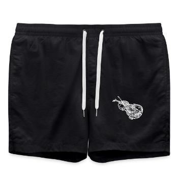 Old violin with violin bow - Swim Trunks - black - Front - AI Model Male 185 light (185cm)