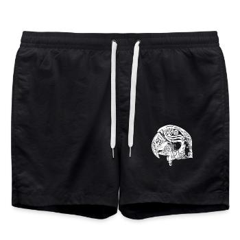 Portrait de perroquet Vintage Bird Head Dessin - Short de bain - noir - Devant - AI Model Male 185 light (185cm)