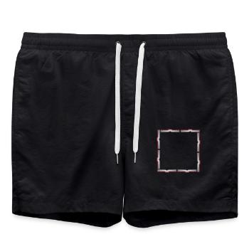 Livres de bordure de cadre carré - Short de bain - noir - Devant - AI Model Male 185 light (185cm)
