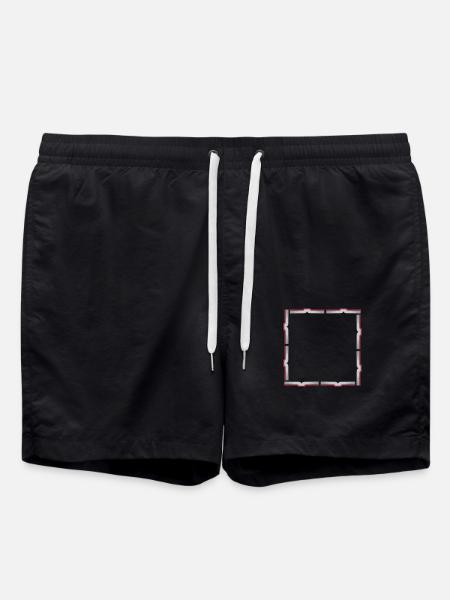 Square Frame Border Books - Swim Trunks - black