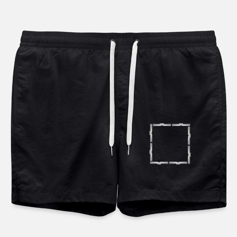 Books Square Frame Border - Swim Trunks - black