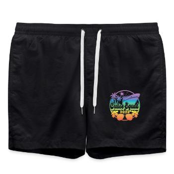 Cruise Squad 2023 Cruising Family Friends Vacation - Swim Trunks - black - Front - AI Model Male 185 light (185cm)
