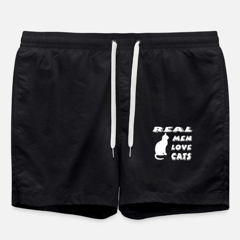 Katzen - Badeshorts - Schwarz