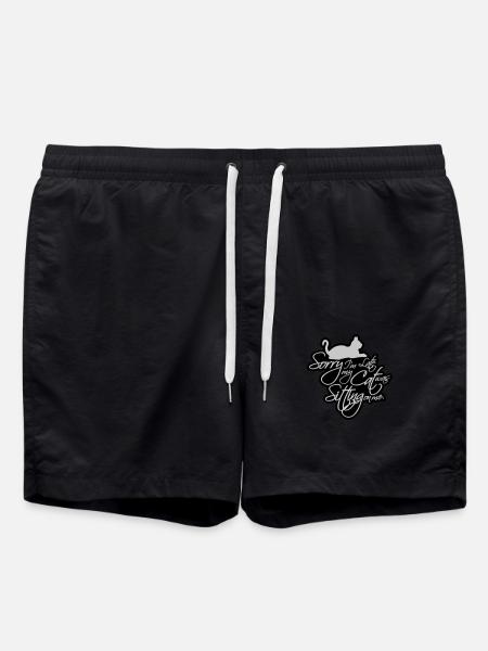 sorry cat was sitting - Swim Trunks - black