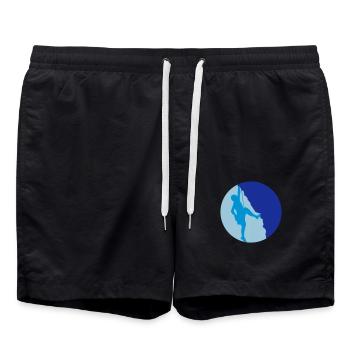 Climb the summit Climbing Silhouette - Swim Trunks - black - Front - AI Model Male 185 light (185cm)