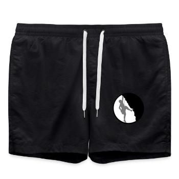 Fun climbing climbing summits - Swim Trunks - black - Front - AI Model Male 185 light (185cm)