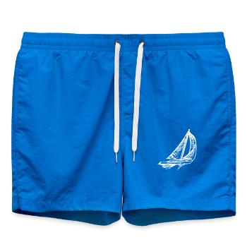 Schnittiges Segelboot mit Segeln - Badeshorts - Cobalt blue - Vorne