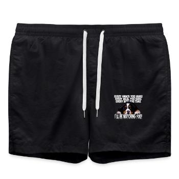 Bernese mountain dog - Swim Trunks - black - Front - AI Model Male 185 light (185cm)
