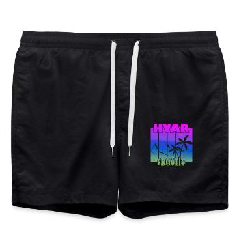 Hvar Croatia - Badeshorts - Schwarz - Vorne - AI Model Male 185 light (185cm)