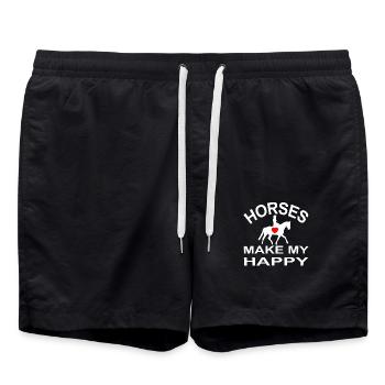 Pferd - Badeshorts - Schwarz - Vorne - AI Model Male 185 light (185cm)