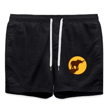 Moon Elephant Cliff Silhouette - Short de bain - noir - Devant - AI Model Male 185 light (185cm)