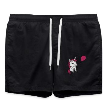 Happy Balloon Unicorn Comic - Short de bain - noir - Devant - AI Model Male 185 light (185cm)