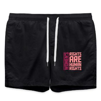 womens rights Feminist Zitat - Badeshorts - Schwarz - Vorne - AI Model Male 185 light (185cm)