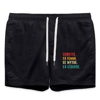 Christel la femme le mythe la légende Cadeau - Short de bain - noir - Devant - AI Model Male 185 light (185cm)